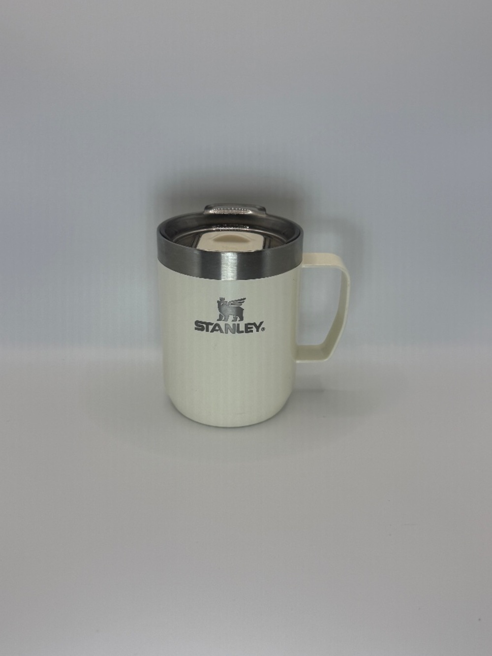 Stanley 8 oz Camp Mug Cream Ivory Insulated Stainless Steel Coffee Mug Lid